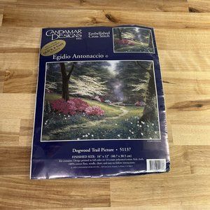 Candamar Embellished Cross Stitch Kit 51137 Dogwood Trail Picture 16" x 12" 1999